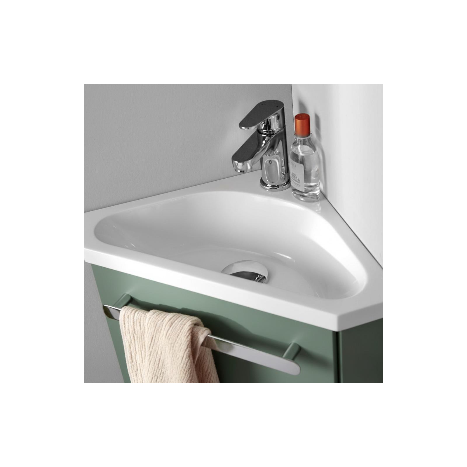 Ensemble lave-mains d'angle suspendu avec robinet chromé
