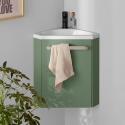 Ensemble lave-mains d'angle suspendu avec robinet noir
