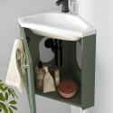 Ensemble lave-mains d'angle suspendu avec robinet noir