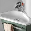 Ensemble lave-mains d'angle suspendu avec robinet noir