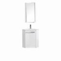 Ensemble lave-mains angle suspendu avec robinet et armoire d'angle