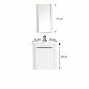 Ensemble lave-mains angle suspendu avec robinet et armoire d'angle