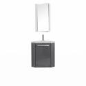 Ensemble lave-mains angle suspendu avec robinet et armoire d'angle