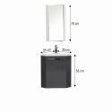 Ensemble lave-mains angle suspendu avec robinet et armoire d'angle