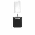 Ensemble lave-mains angle suspendu avec robinet et armoire d'angle