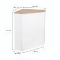 Meuble lave-mains d'angle décor chêne 52x38cm - sans vasque