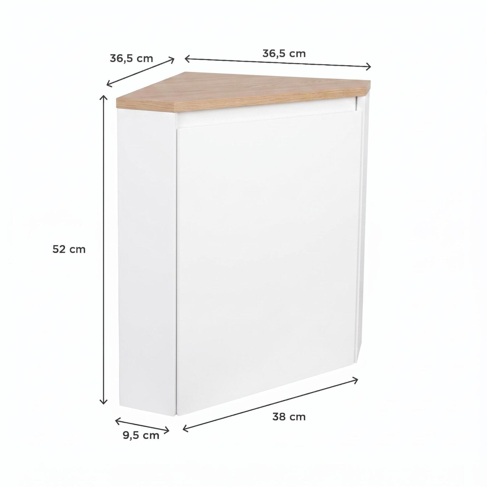 Meuble lave-mains d'angle décor chêne 52x38cm - sans vasque
