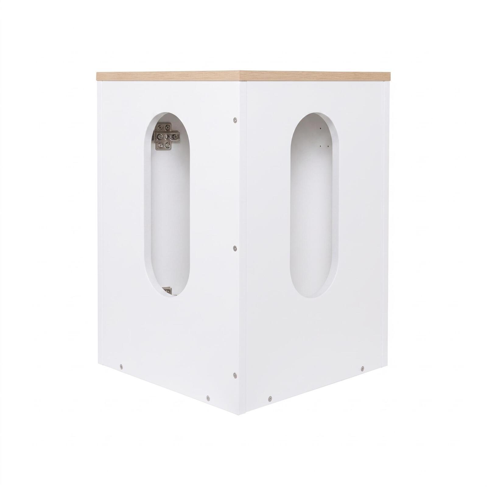 Meuble lave-mains d'angle décor chêne 52x38cm - sans vasque