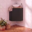 Meuble lave-mains d'angle décor chêne 52x38cm - sans vasque