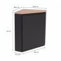 Meuble lave-mains d'angle décor chêne 52x38cm - sans vasque