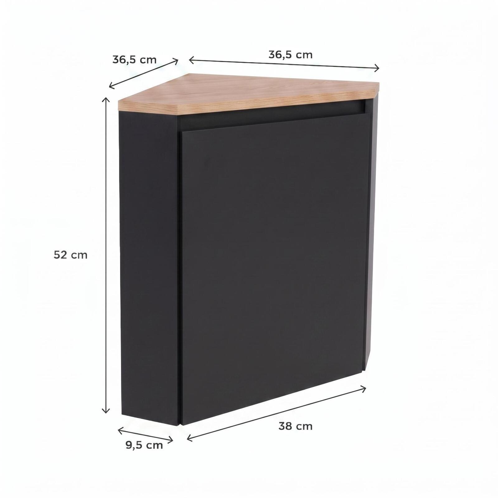 Meuble lave-mains d'angle décor chêne 52x38cm - sans vasque