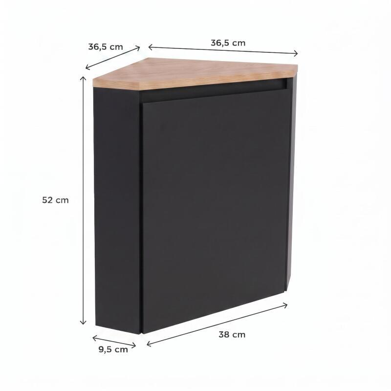 Meuble lave-mains d'angle décor chêne 52x38cm - sans vasque