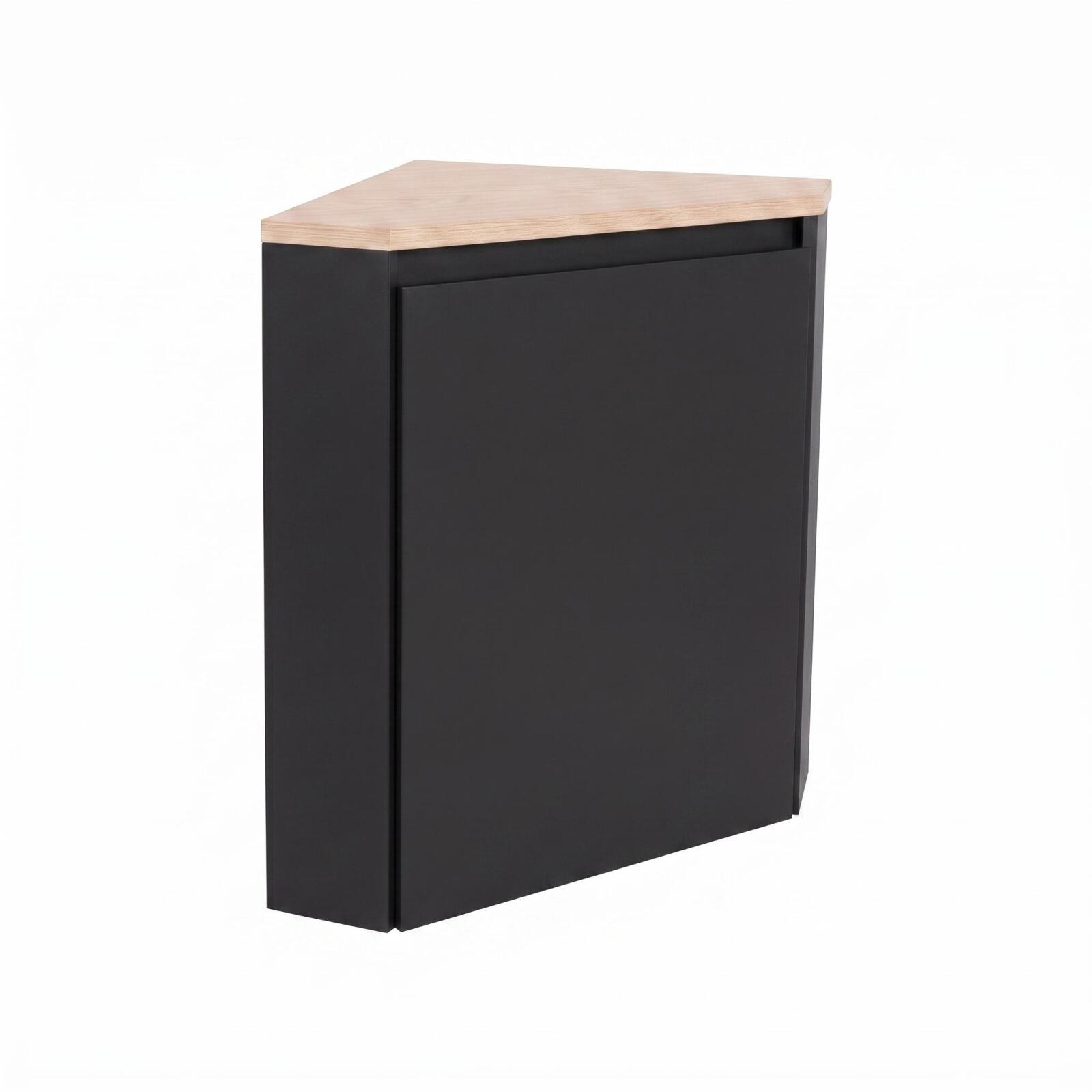 Meuble lave-mains d'angle décor chêne 52x38cm - sans vasque