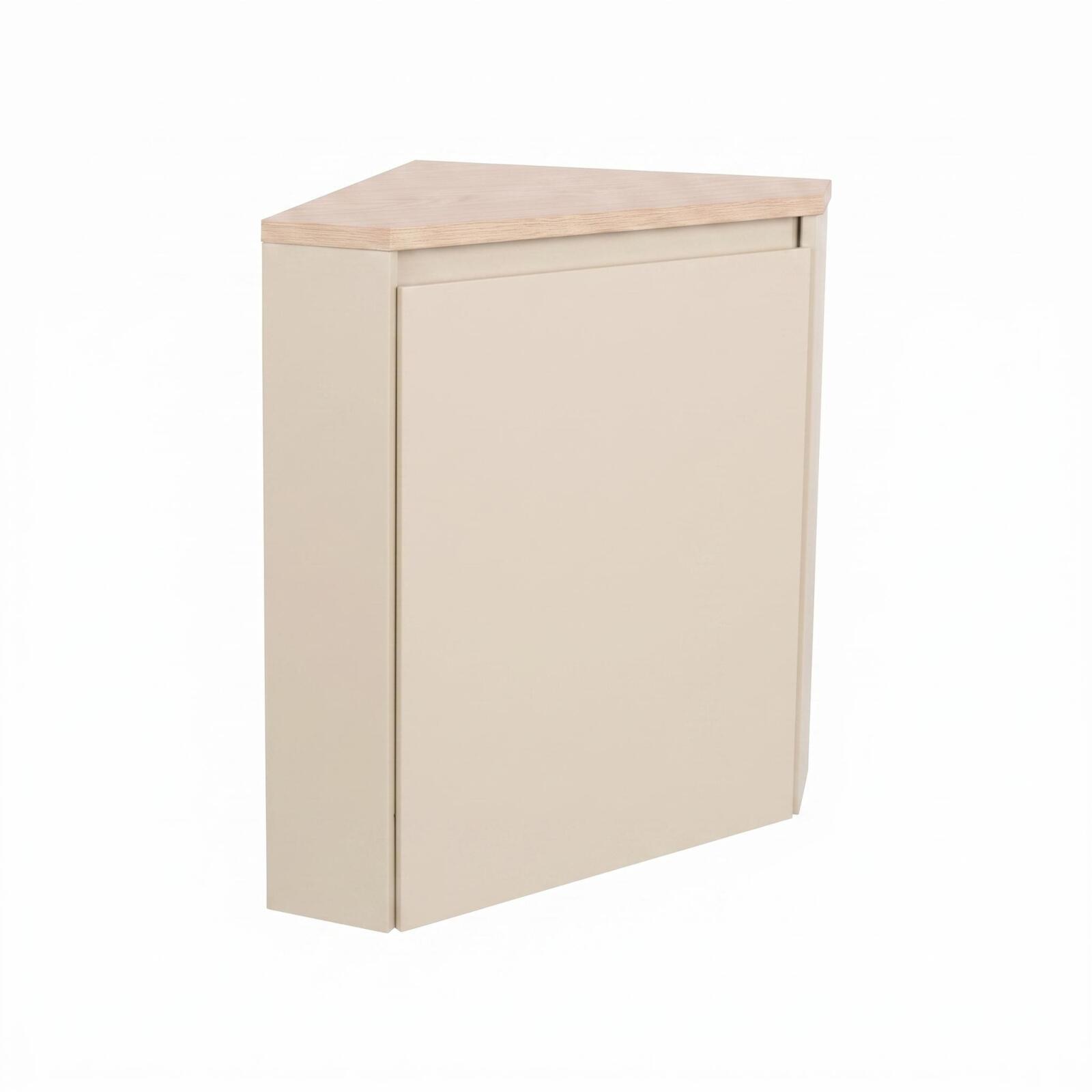 Meuble lave-mains d'angle décor chêne 52x38cm - sans vasque