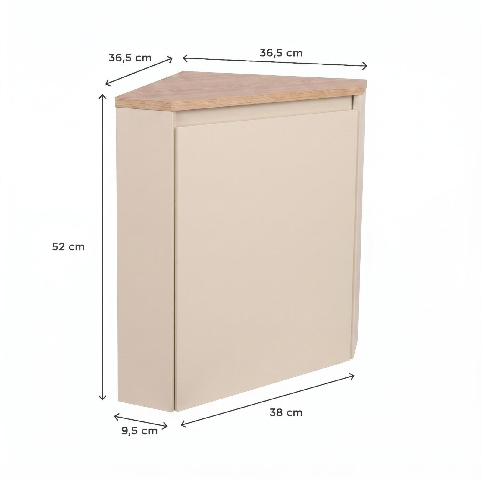 Meuble lave-mains d'angle décor chêne 52x38cm - sans vasque