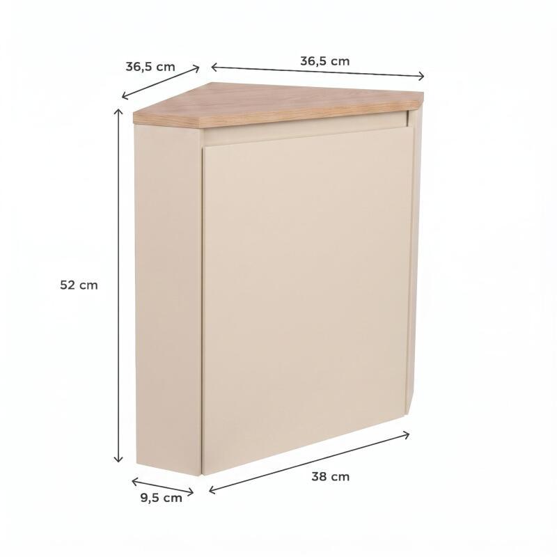 Meuble lave-mains d'angle décor chêne 52x38cm - sans vasque
