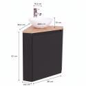 Meuble lave-mains d'angle décor chêne 52x38cm - avec vasque