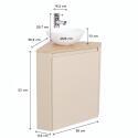Meuble lave-mains d'angle décor chêne 52x38cm - avec vasque