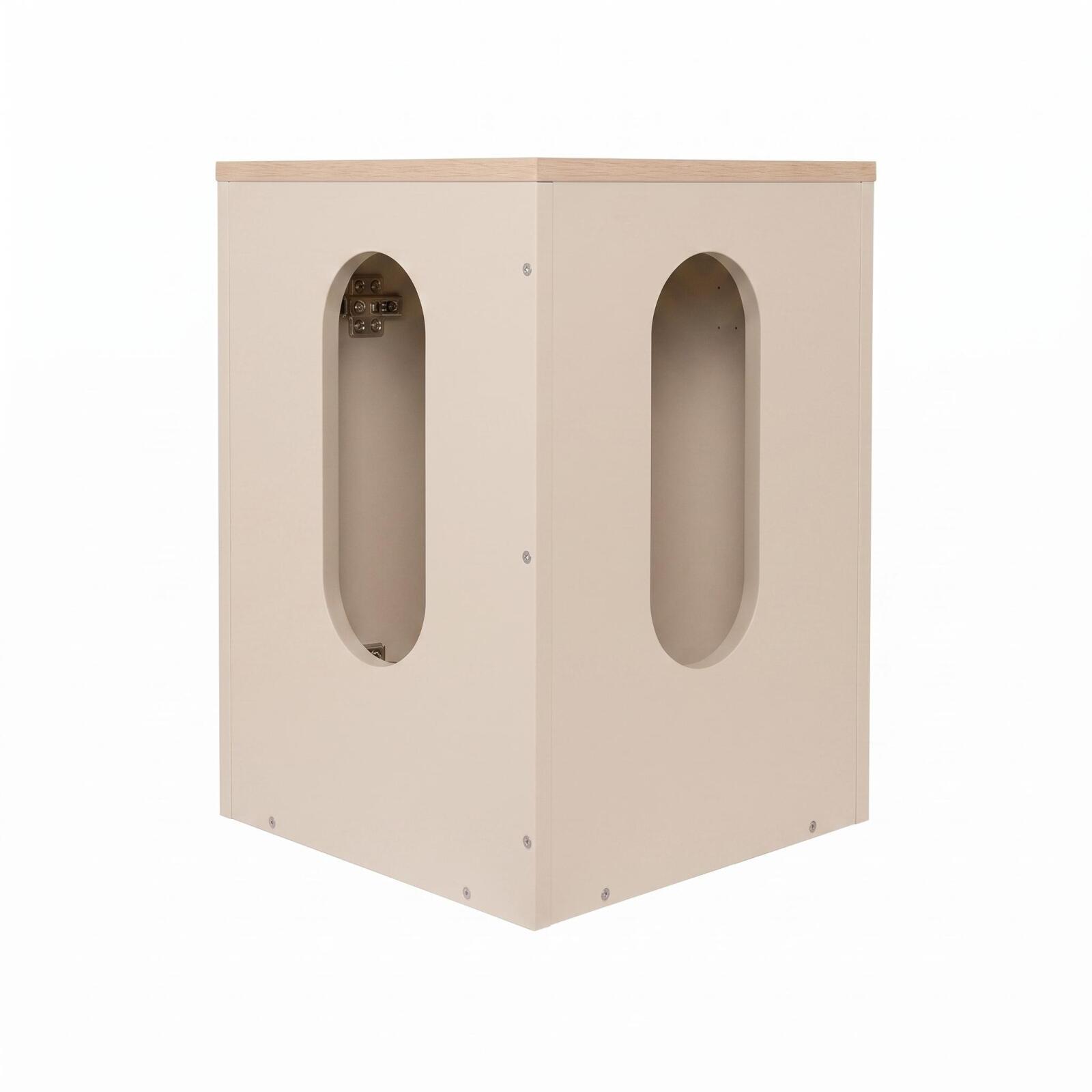 Meuble lave-mains d'angle décor chêne 52x38cm - avec vasque