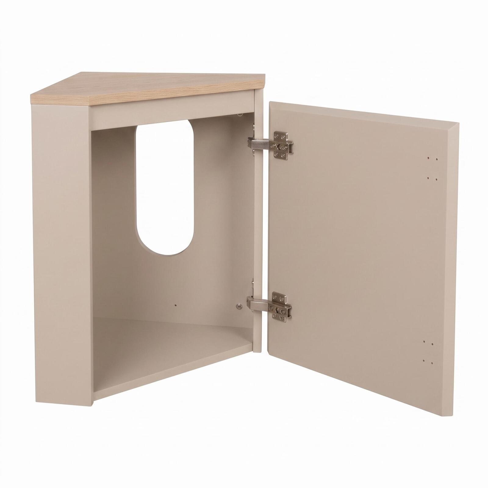 Meuble lave-mains d'angle décor chêne 52x38cm - avec vasque