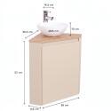 Ensemble lave-mains d'angle décor chêne avec vasque et robinet