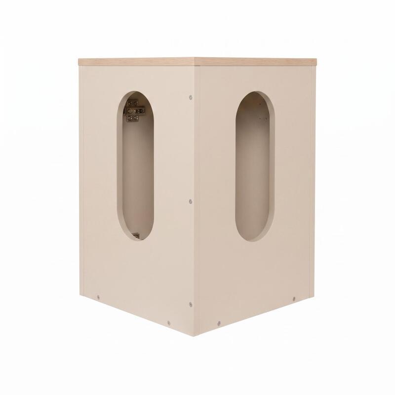 Ensemble lave-mains d'angle décor chêne avec vasque et robinet