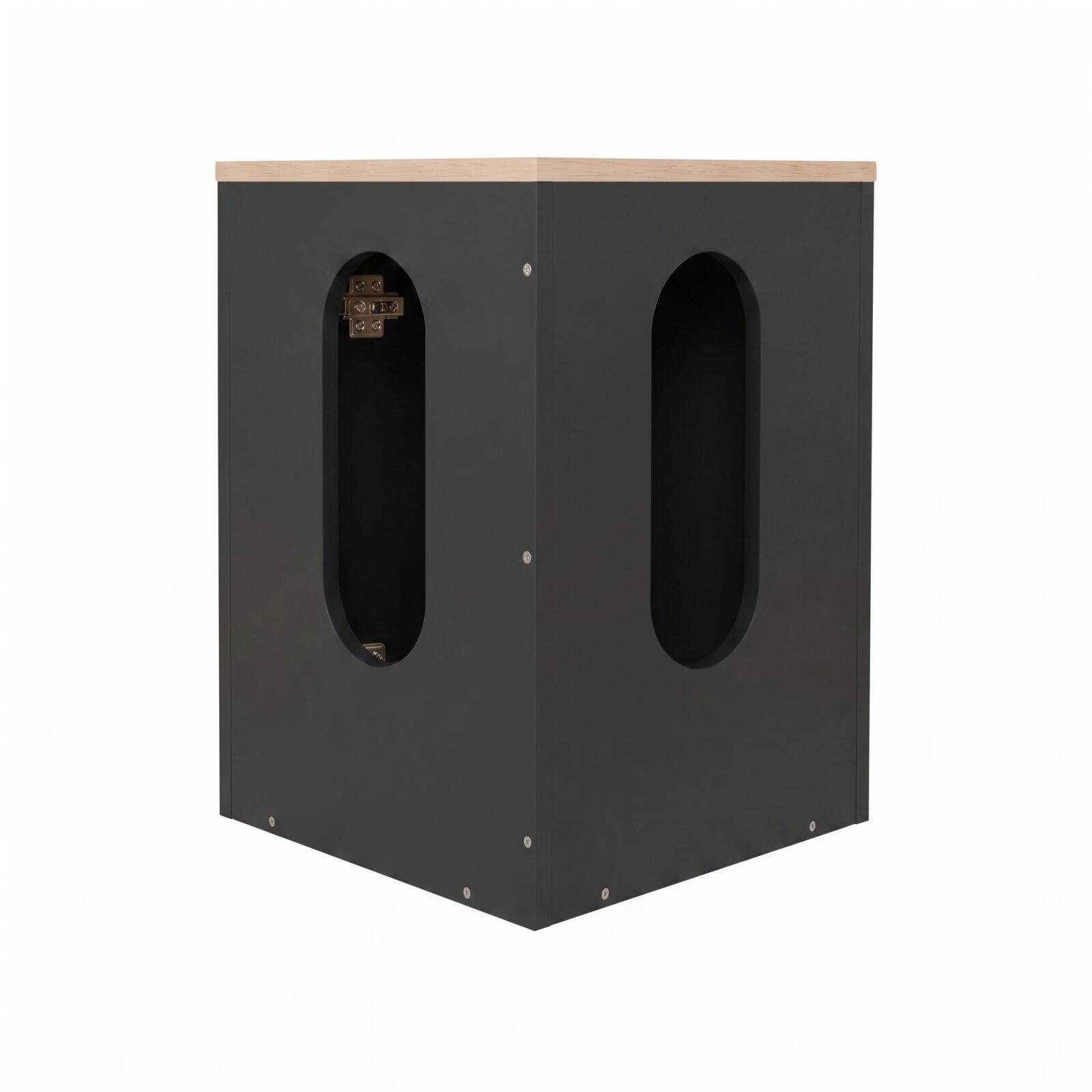 Ensemble lave-mains d'angle décor chêne avec vasque et robinet