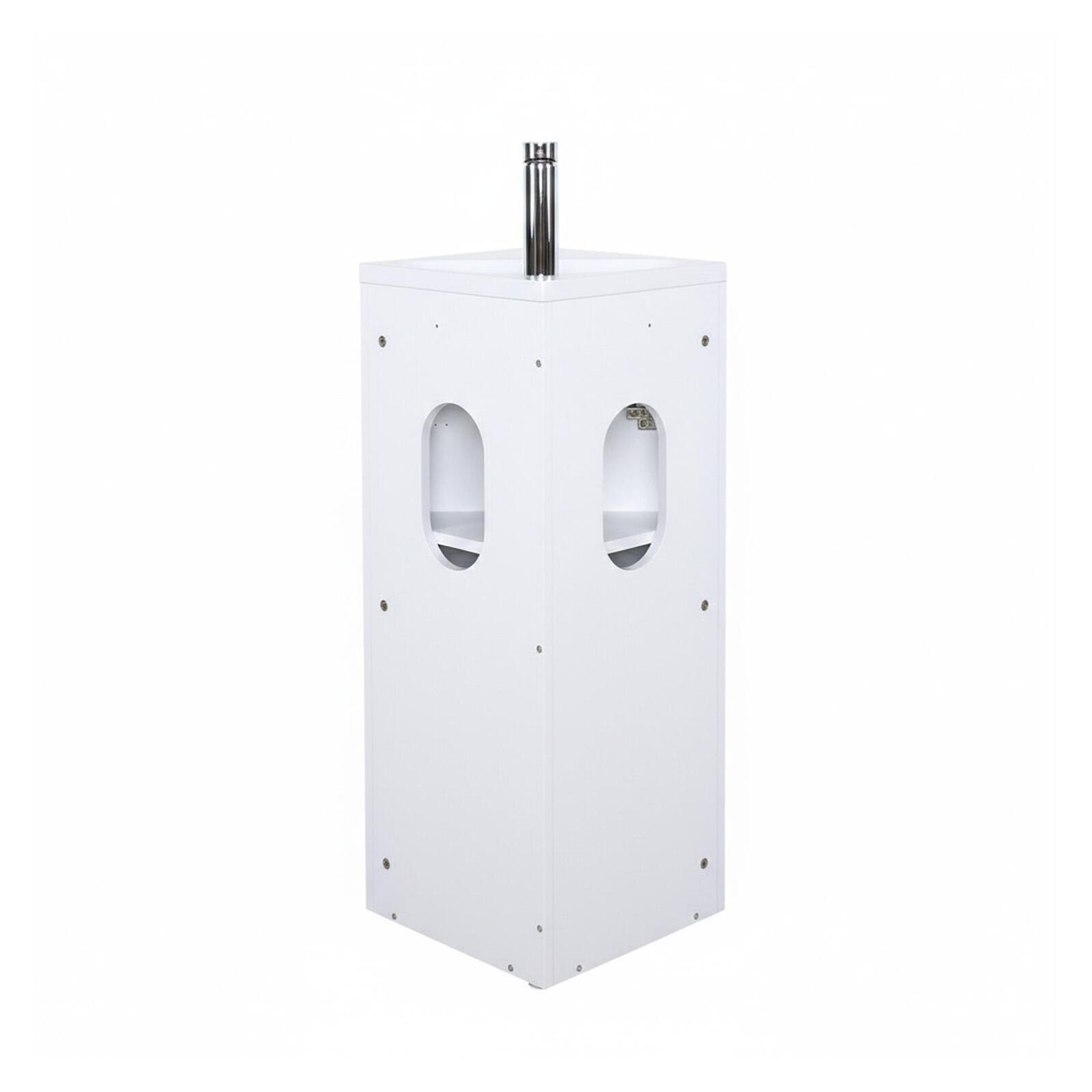 Meuble lave-mains d'angle sur pieds avec vasque en résine