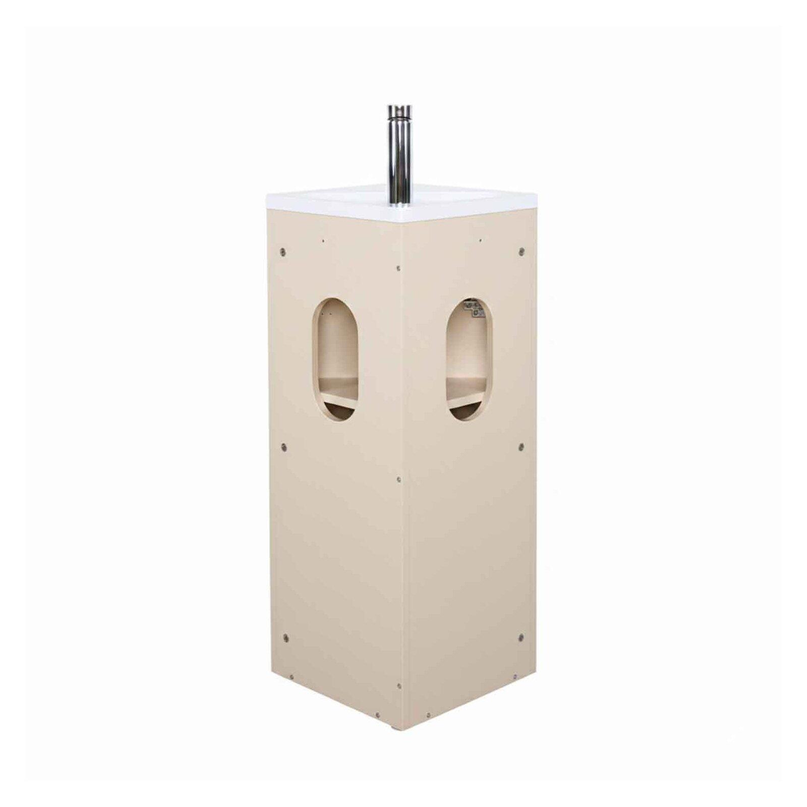 Meuble lave-mains d'angle sur pieds avec vasque en résine