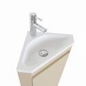 Meuble lave-mains d'angle sur pieds avec vasque en résine
