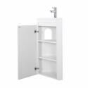 Ensemble lave-mains d'angle sur pieds avec robinet chromé et armoire de toilette