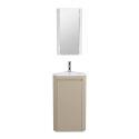 Ensemble lave-mains d'angle sur pieds avec robinet chromé et armoire de toilette