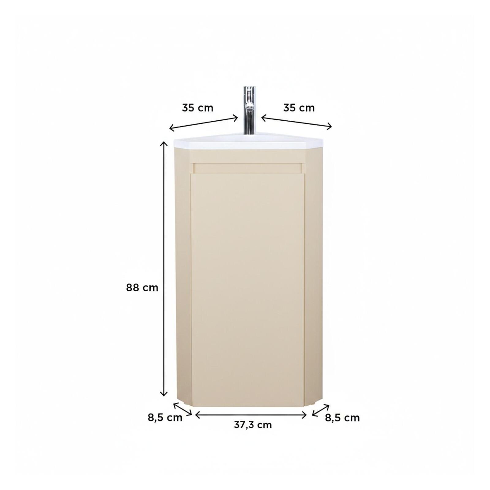 Ensemble lave-mains d'angle sur pieds avec robinet noir