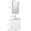 Ensemble lave-mains d'angle avec vasque, robinet et armoire de toilette