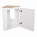 Ensemble lave-mains d'angle avec vasque, robinet et armoire de toilette