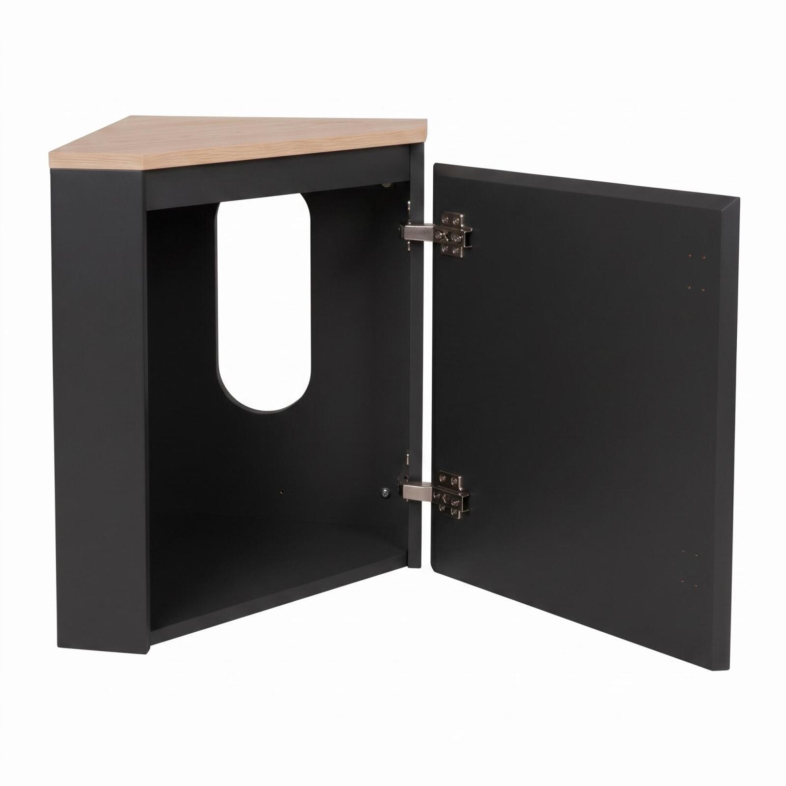 Ensemble lave-mains d'angle avec vasque, robinet et armoire de toilette