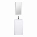 Ensemble lave-mains d'angle sur pieds avec robinet noir et armoire de toilette