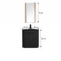Ensemble lave-mains angle suspendu avec robinet et armoire d'angle décor chêne