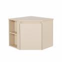Meuble sous vasque d'angle suspendu 52cm - avec plan vasque décor chêne