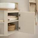 Meuble sous vasque d'angle suspendu 52cm - avec plan vasque décor chêne