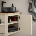 Ensemble meuble sous vasque d'angle avec vasque noire