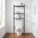 Etagère pont WC en métal noir 180x66cm