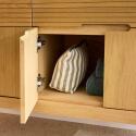 Meuble double vasque 120 cm sur pieds en chêne naturel - sans vasque