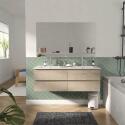 Meuble double vasque suspendu 120cm - avec plan vasque céramique