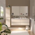 Meuble double vasque suspendu 120cm - avec plan vasque céramique