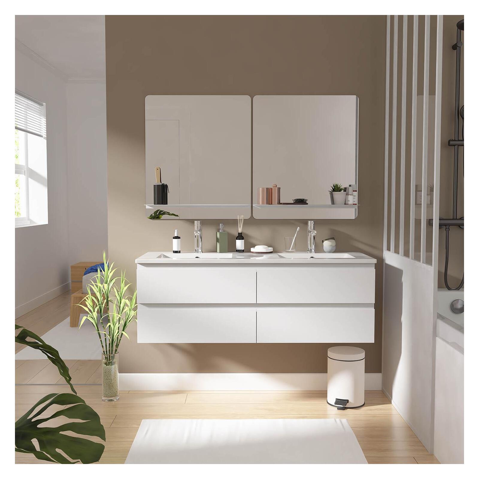 Meuble sous vasque suspendu 120cm - pour plan bois ou plan céramique