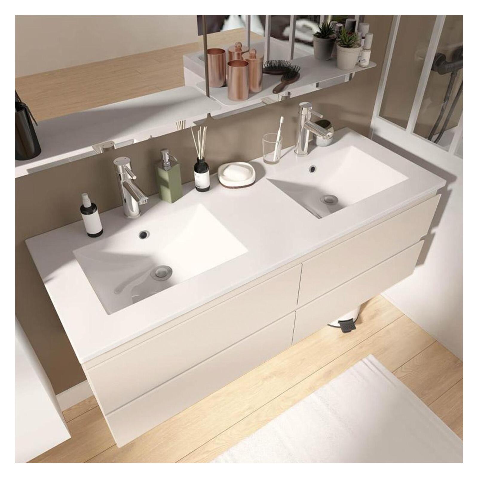 Meuble sous vasque suspendu 120cm - pour plan bois ou plan céramique