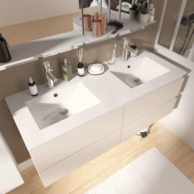 Meuble sous vasque suspendu 120cm - pour plan bois ou plan céramique