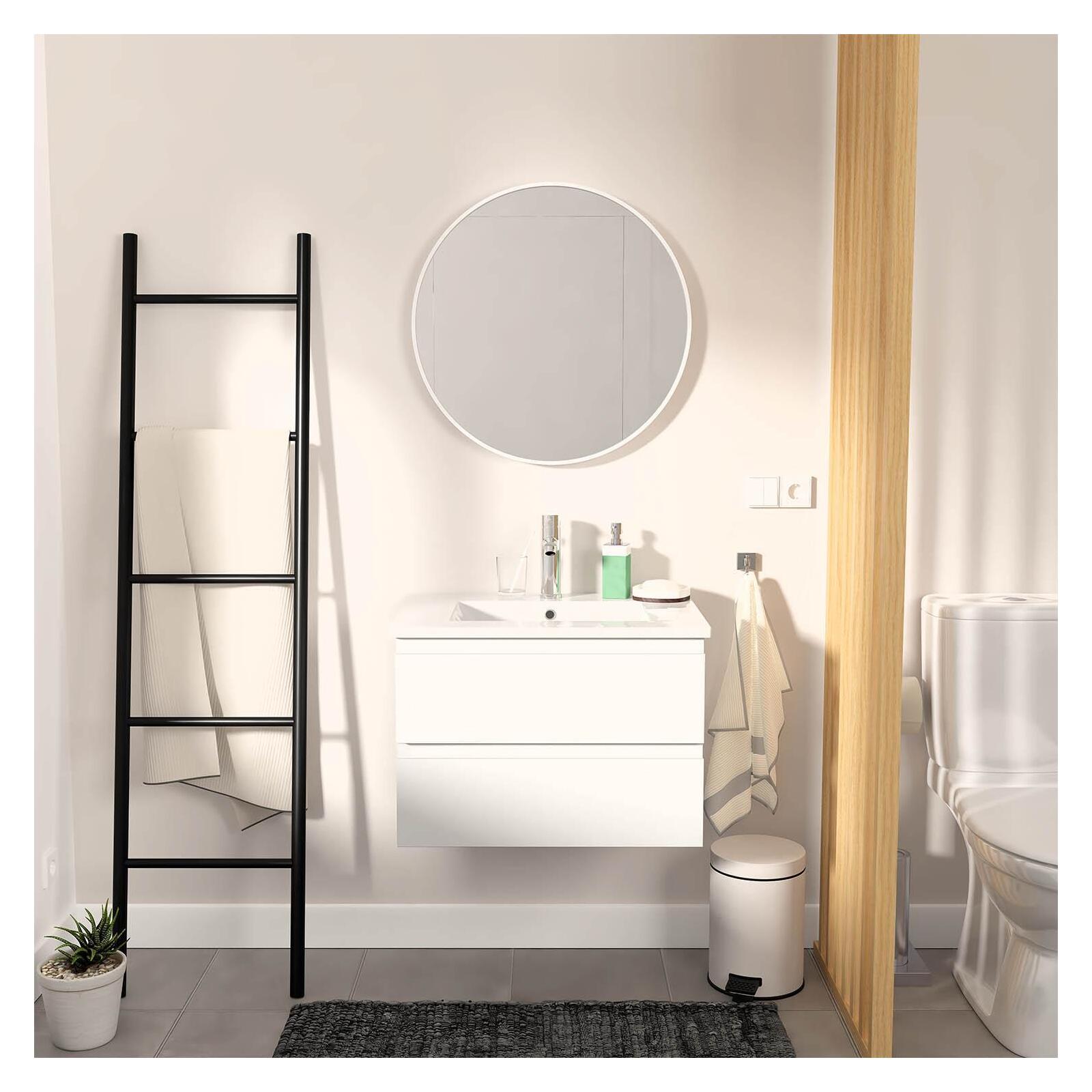 Meuble simple vasque suspendu 60cm - avec plan vasque céramique