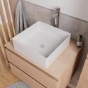Meuble sous vasque suspendu 60cm - avec plan vasque décor chêne - sans vasque